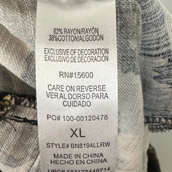 Democracy Printed Cotton Crop Wide Leg Pull On Pockets Pants Women’s Sz XL - Picture 8 of 11